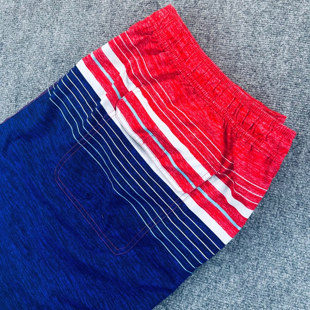 Vineyard Vines Men's 3XB Chappy Swim Trunks Red White Blue Striped Board Shorts